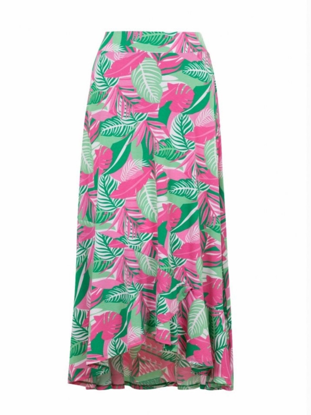 MARBLE Pink & Green Tropical Midi Skirt